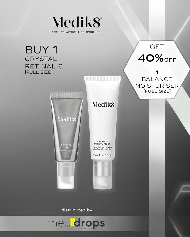 Combo Medik8 Crystal Retinal 6 30ml + Balance Moisturiser & Glycolic Acid Activator 50ml