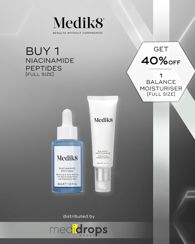 Combo Medik8 Niacinamide Peptides 30ml + Balance Moisturiser & Glycolic Acid Activator 50ml
