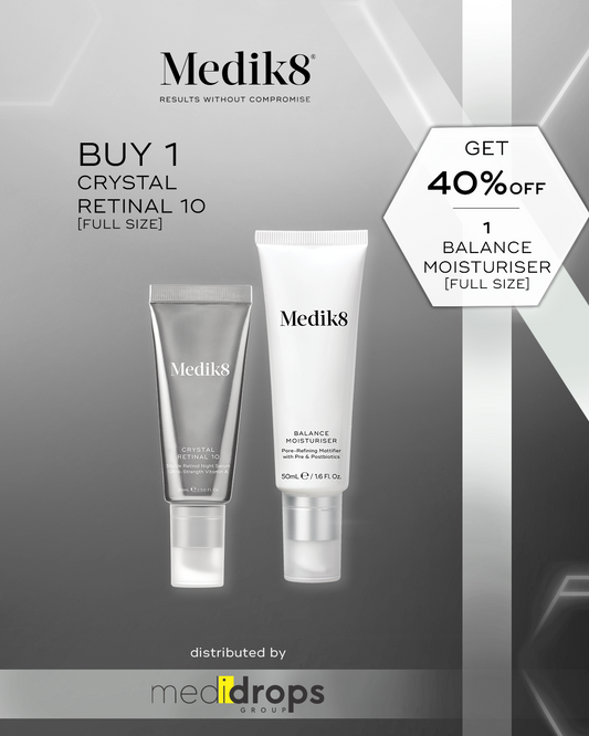 Combo Medik8 Crystal Retinal 10 30ml + Balance Moisturiser & Glycolic Acid Activator 50ml